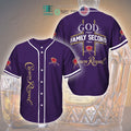 BEST God First Family Second Then Crown Royal purple Baseball Jersey