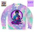 God Of Festival Holographic Psychedelic 3d Ugly Christmas Sweater