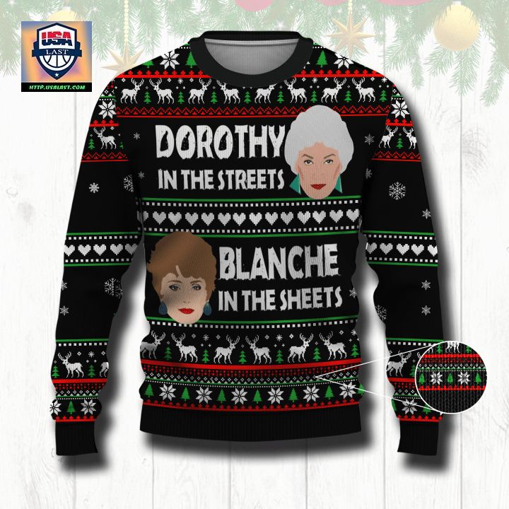 Golden Girls Dorothy In The Street Blanche In The Streets Ugly Christmas Sweater