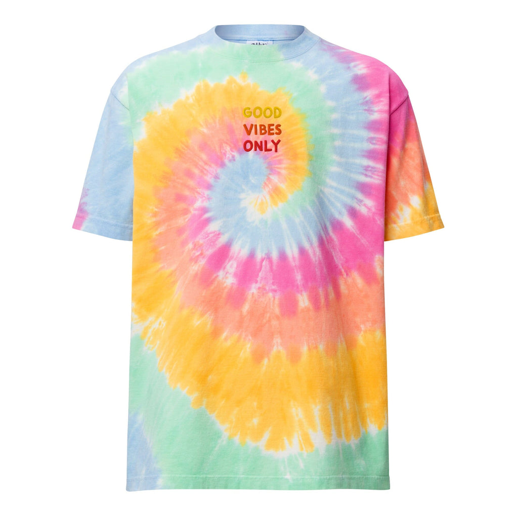 GOOD VIBES ONLY Oversized tie-dye t-shirt