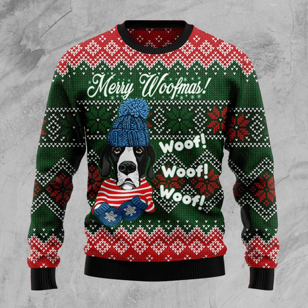 Great Dane Woofmas Ugly Christmas Sweater