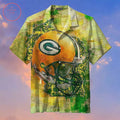 Green Bay Packers Graffiti Art Splashed on Hawaiian Shirt