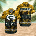 Green Bay Packers Palm Trees Sunset Hawaiian Shirt