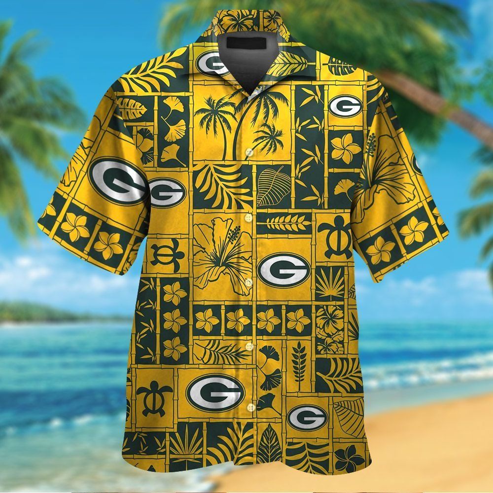 Green Bay Packers Shirt Hawaiian Tropical Design