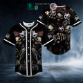 BEST Grim Reaper Fire Gun Skull Baseball Shirt
