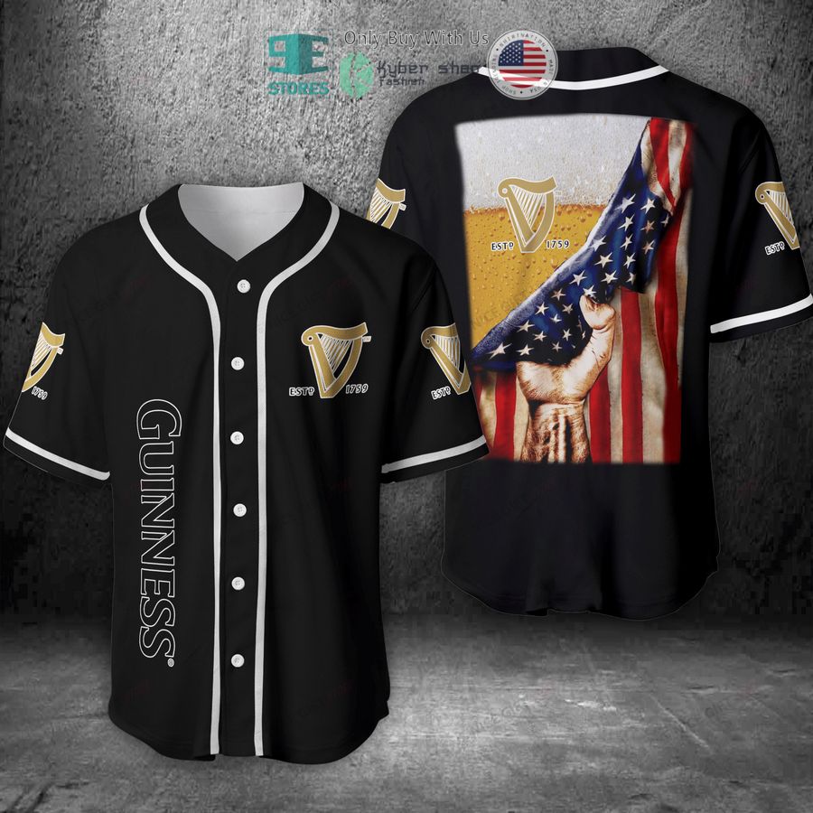 BEST Guinness Beer United States Flag Baseball Jersey
