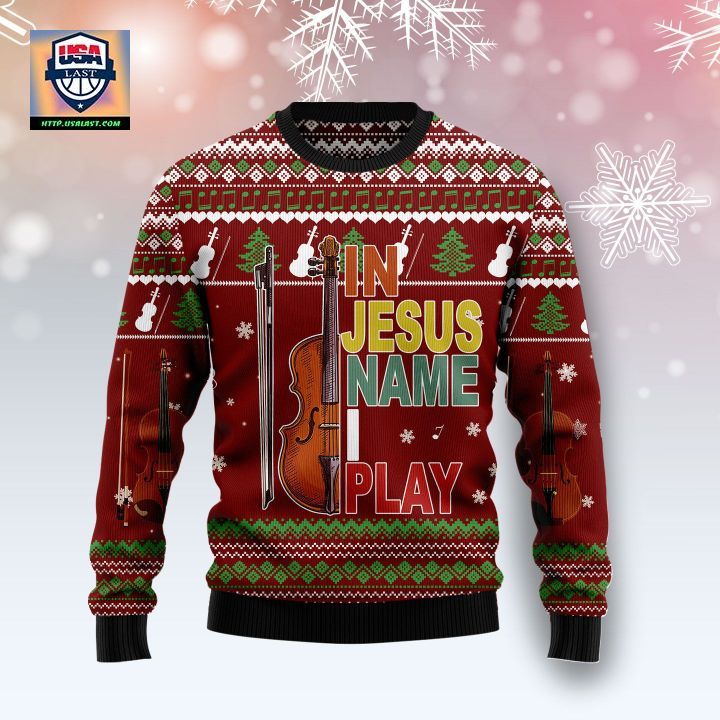 Guitar In Jesus Name I Play Ugly Christmas Sweater