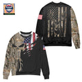 Half Unreal Tree Half America Flag Ugly Christmas Sweater