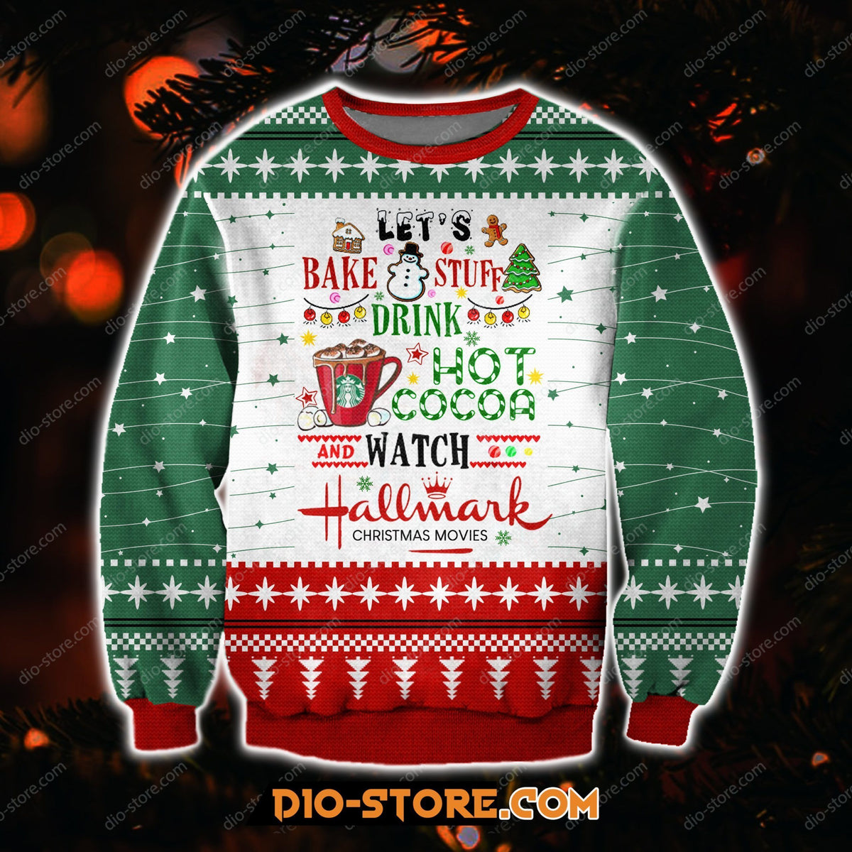 Hallmark Christmas Movies 3D Ugly Christmas Sweater