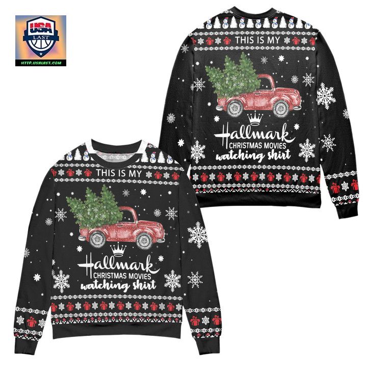 Hallmark Christmas Movies Watching Shirt Ugly Christmas Sweater Black