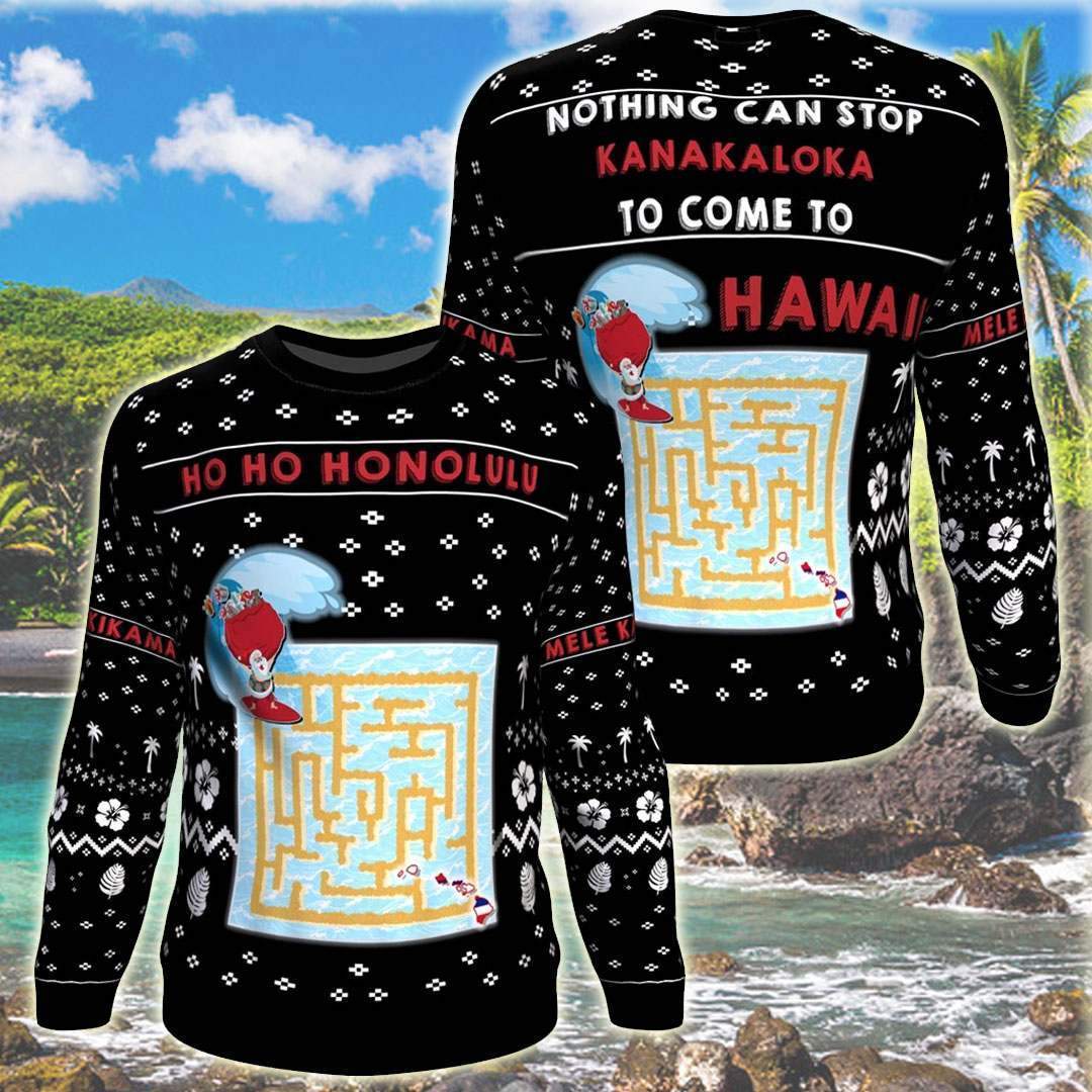 Hawaii Maze Game 3D All Over Print Print Ugly Christmas Sweater