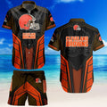 Hawaiian Set Cleveland Browns Collection Shirt Short