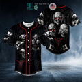 BEST Hear See Speak No Evil Skull Baseball Shirt