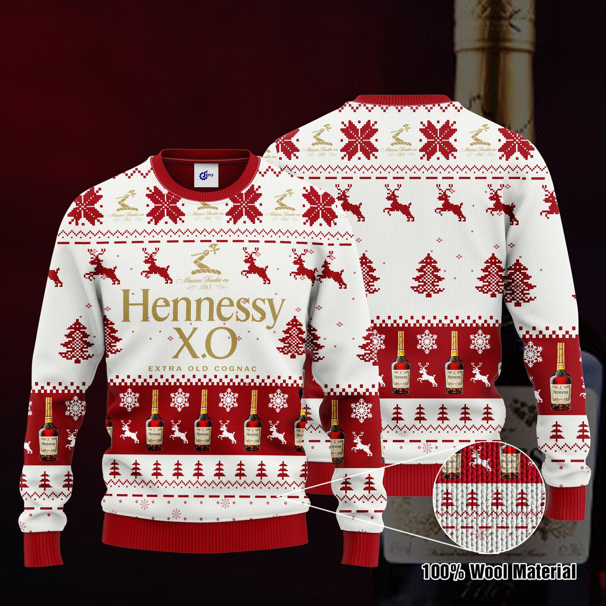 Hennessy 3D Print Ugly Christmas Sweater, Hoodie, Zip Hoodie, Bomber Jacket