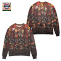 Horror Characters All Over The Place Ugly Christmas Sweater