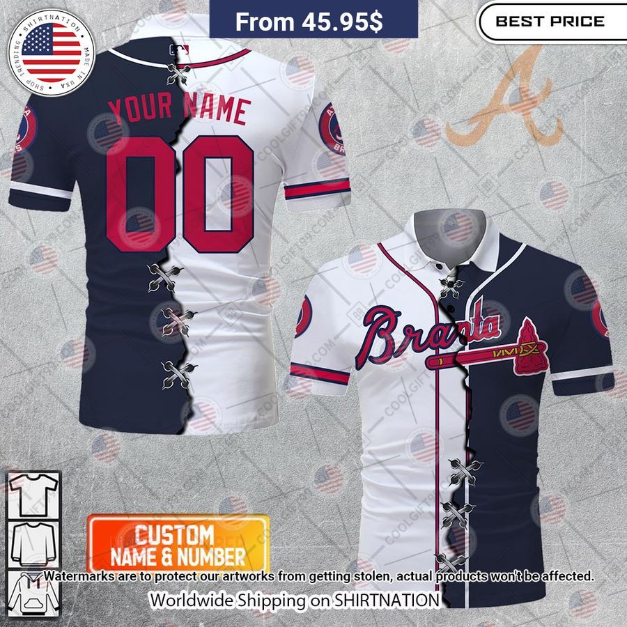 HOT Atlanta Braves Mix Home Away Jersey Polo Shirt