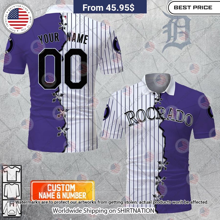 HOT Colorado Rockies Mix Home Away Jersey Polo Shirt