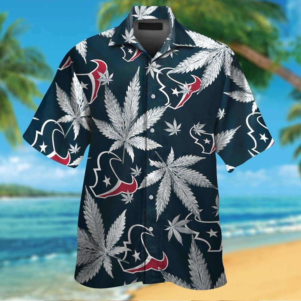 Houston Texans Short Sleeve Button Up Tropical Hawaiian Shirt VER021
