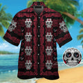 Houston Texansskull Short Sleeve Button Up Tropical Hawaiian Shirt VER02