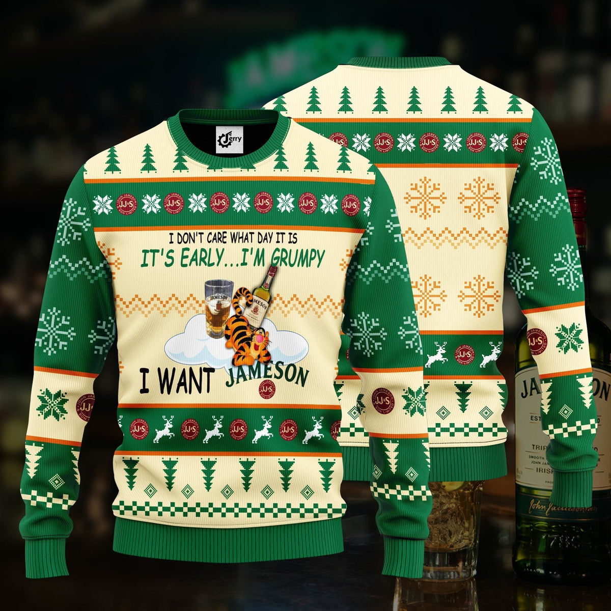 I Don’T Care What Day It Is It’S Early I’M Grumpy I Want Jameson Ugly Christmas Sweater