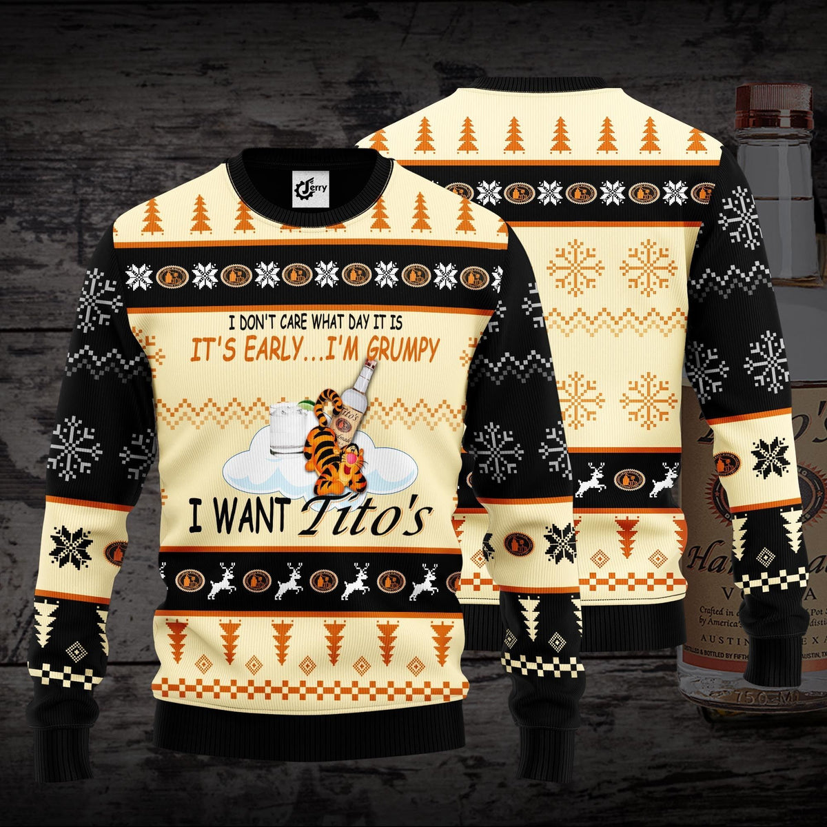 I Don’T Care What Day It Is It’S Early I’M Grumpy I Want Tito’S Ugly Christmas Sweater
