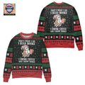 I Read Books And I Know Things Owl Snowflake Pattern Ugly Christmas Sweater Black Red