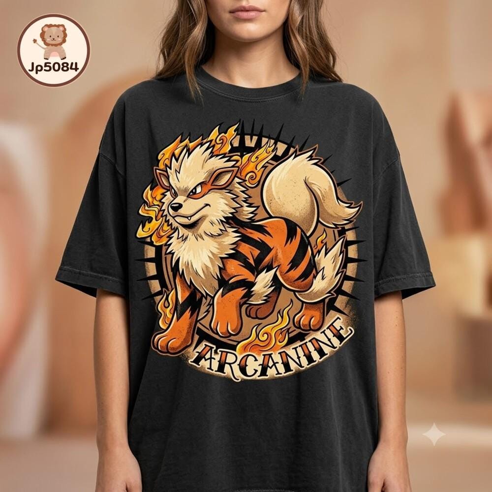 Arcanine Fire Type Anime Gamer Retro Gaming Unisex T-shirt, Sweatshirt, Hoodie (1)