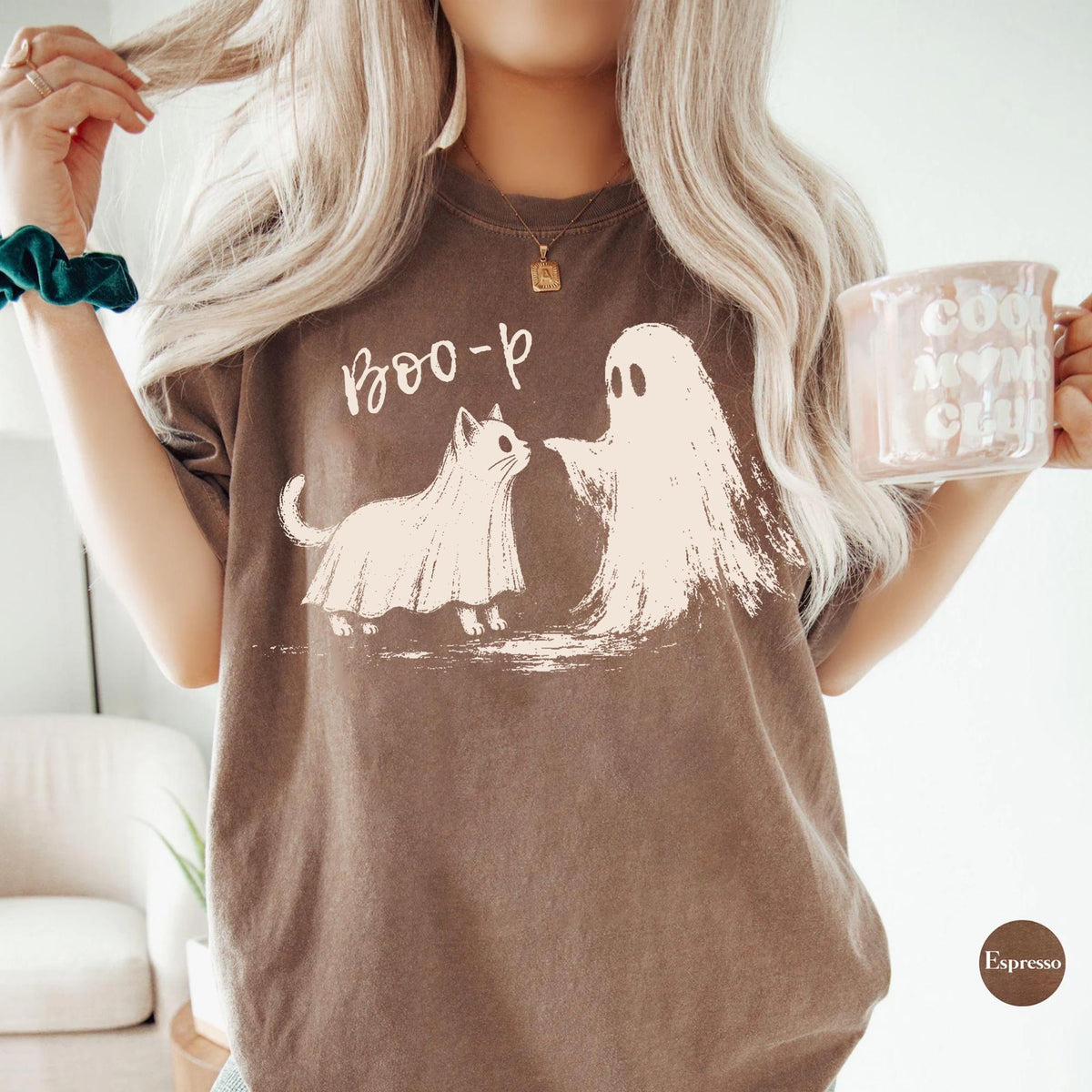 Comfort Colors Boo-P Ghost Ca Halloween Cat Mom Boxy Tee Tank Ghost Cat Halloween Halloween Ca (2)