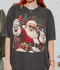 Comfort Colors Santa Selfie Christmas Reindeer Tee Santa Claus Holiday Ugly Xmas Festive Christmas (1)