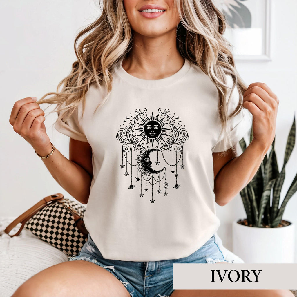 Celestial Sun Moon Whimsigoth Tarot Tee Vintage Witchy Astrology Lover (2)