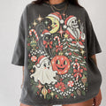 Spooky Christmas Y2k Comfort Colors Tee Retro Ghost Cat Skeleton Collage Goth Grunge Tis Season Holiday (1)