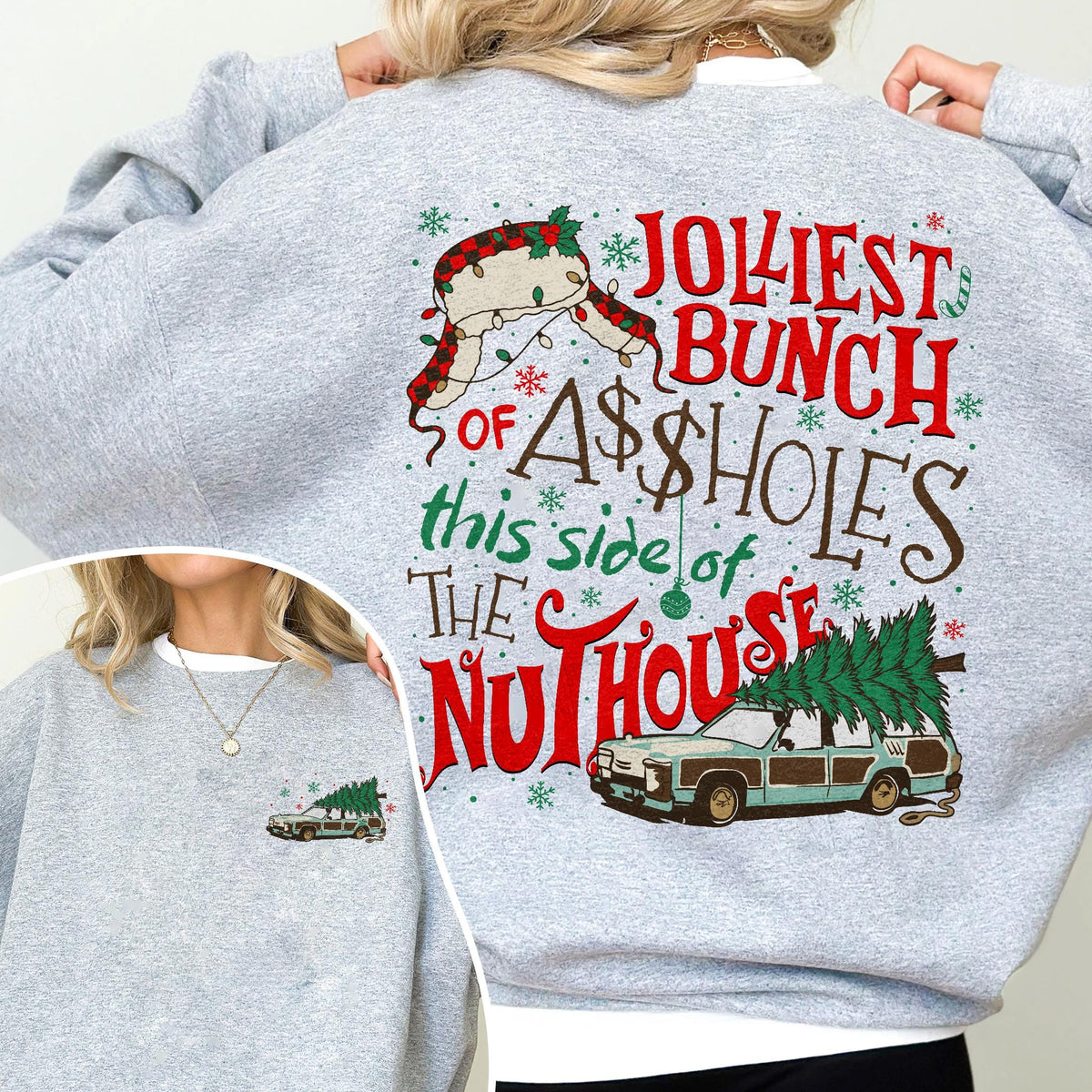 Jolliest Bunch Christmas Griswold Family Xmas Lampoons Christmas Vacation Rude Holiday Tee (4)