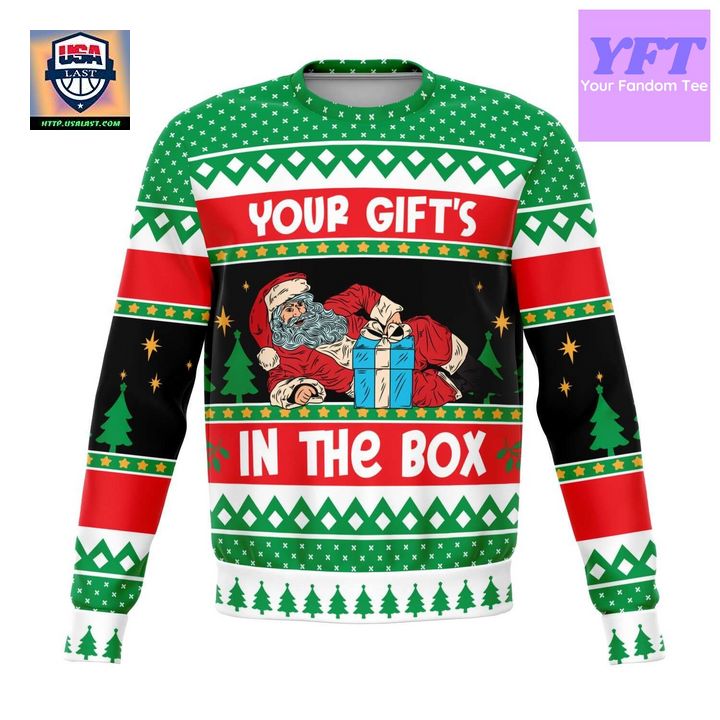 In The Box Naughty For For Meme 3d Ugly Christmas Sweater