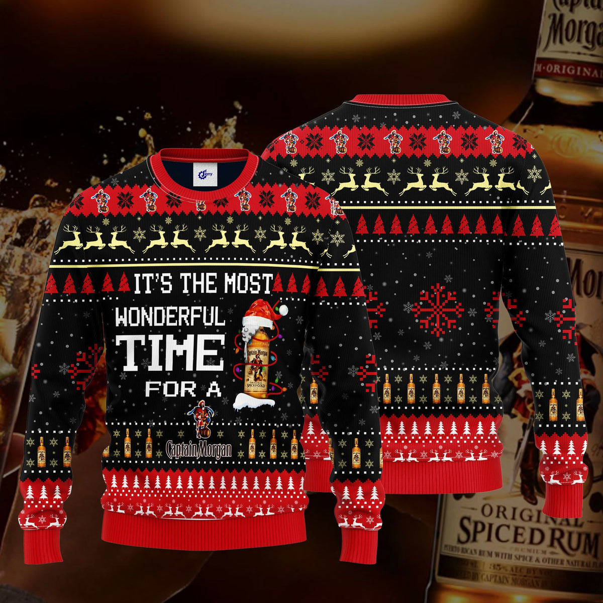 It’S The Most Wonderful Time For A Captain Morgan Ugly Christmas Sweater