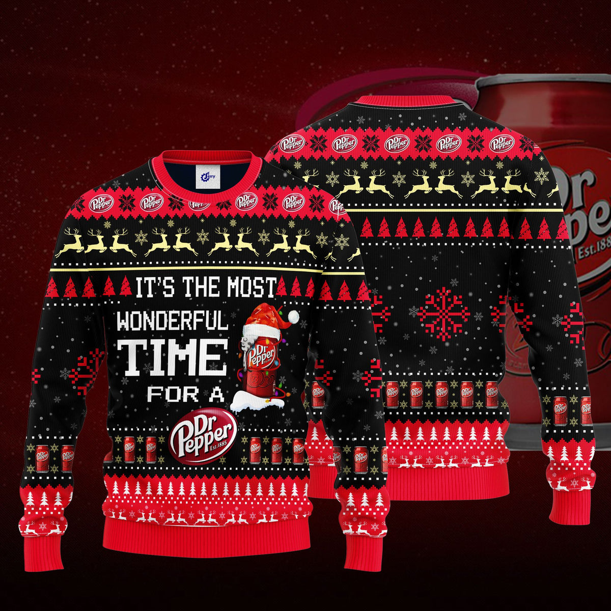 It’S The Most Wonderful Time For A Dr Pepper Ugly Christmas Sweater