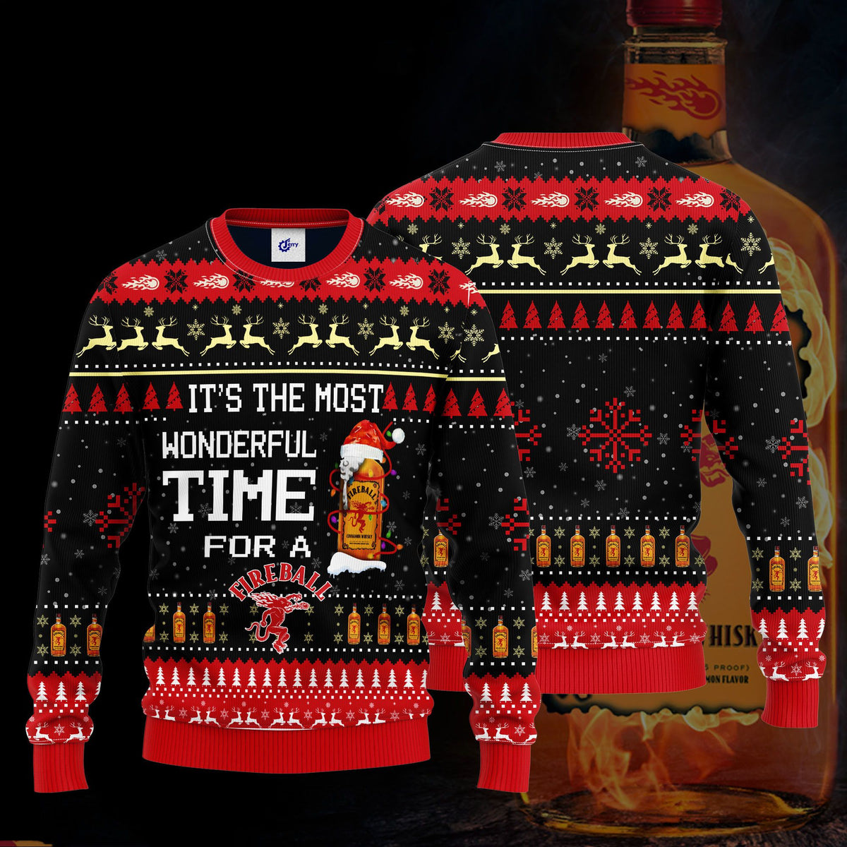 It’S The Most Wonderful Time For A Fireball Ugly Christmas Sweater