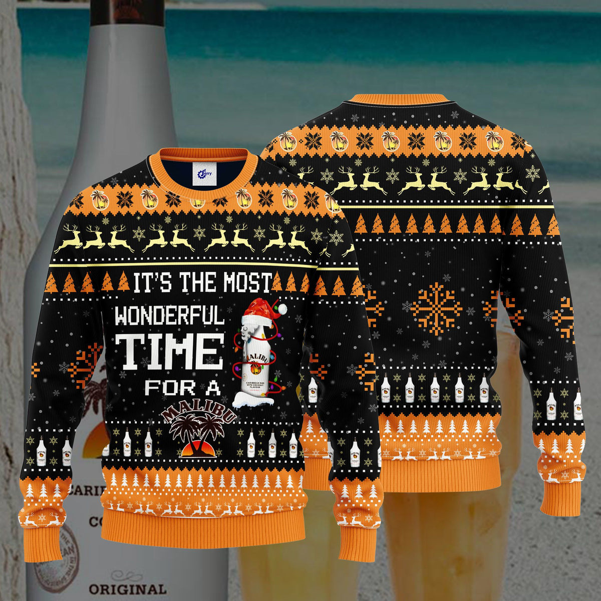 It’S The Most Wonderful Time For A Malibu Rum Ugly Christmas Sweater