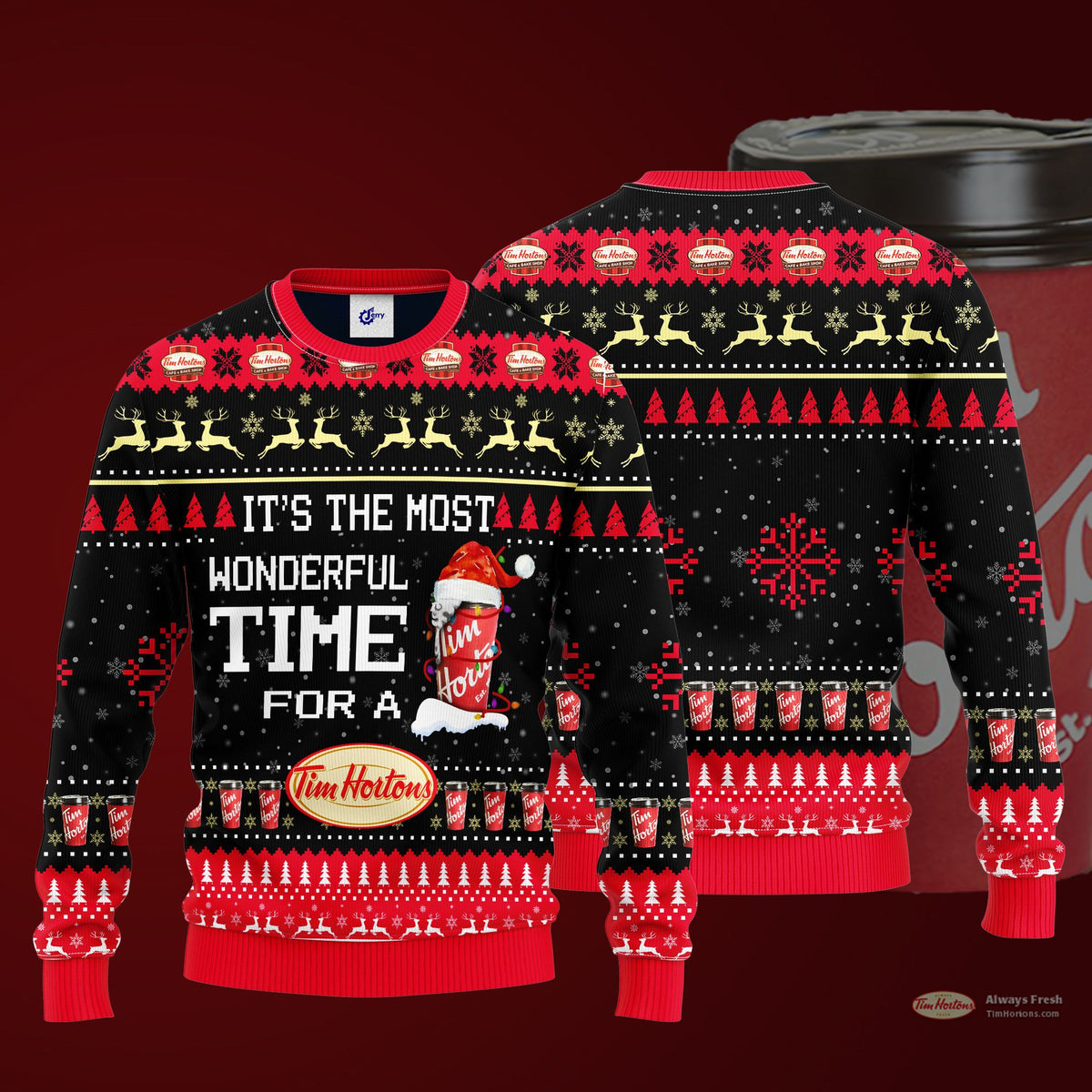 It’S The Most Wonderful Time For A Tim Hortons Ugly Christmas Sweater
