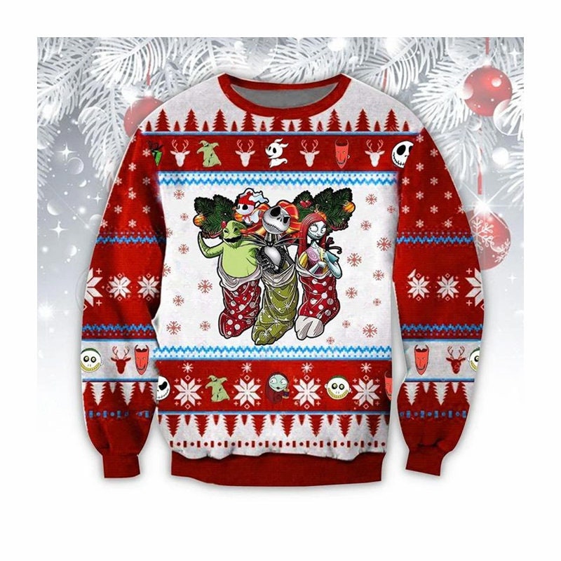 Jack, Sally and Boogie Ugly Christmas Sweater
