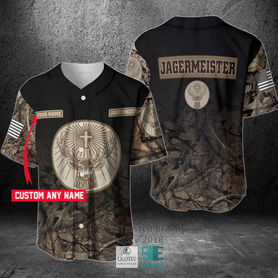 Jagermeister Camo Your Name Hunting Baseball Jersey