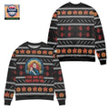 Jason Voorhees A Real Man Will Chase After You Ugly Christmas Sweater Black