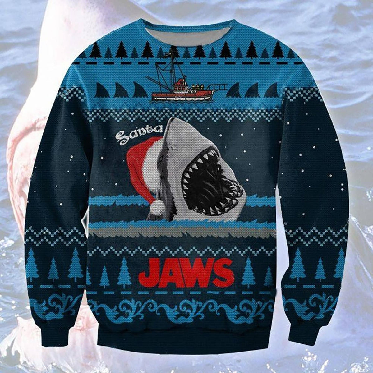 Jaws Shark Lover Ugly Christmas Sweater