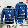 Jesus Has Your Back Aikido Jesus Ugly Christmas Sweater For Jesus And Aikido Lovers On Christmas Days