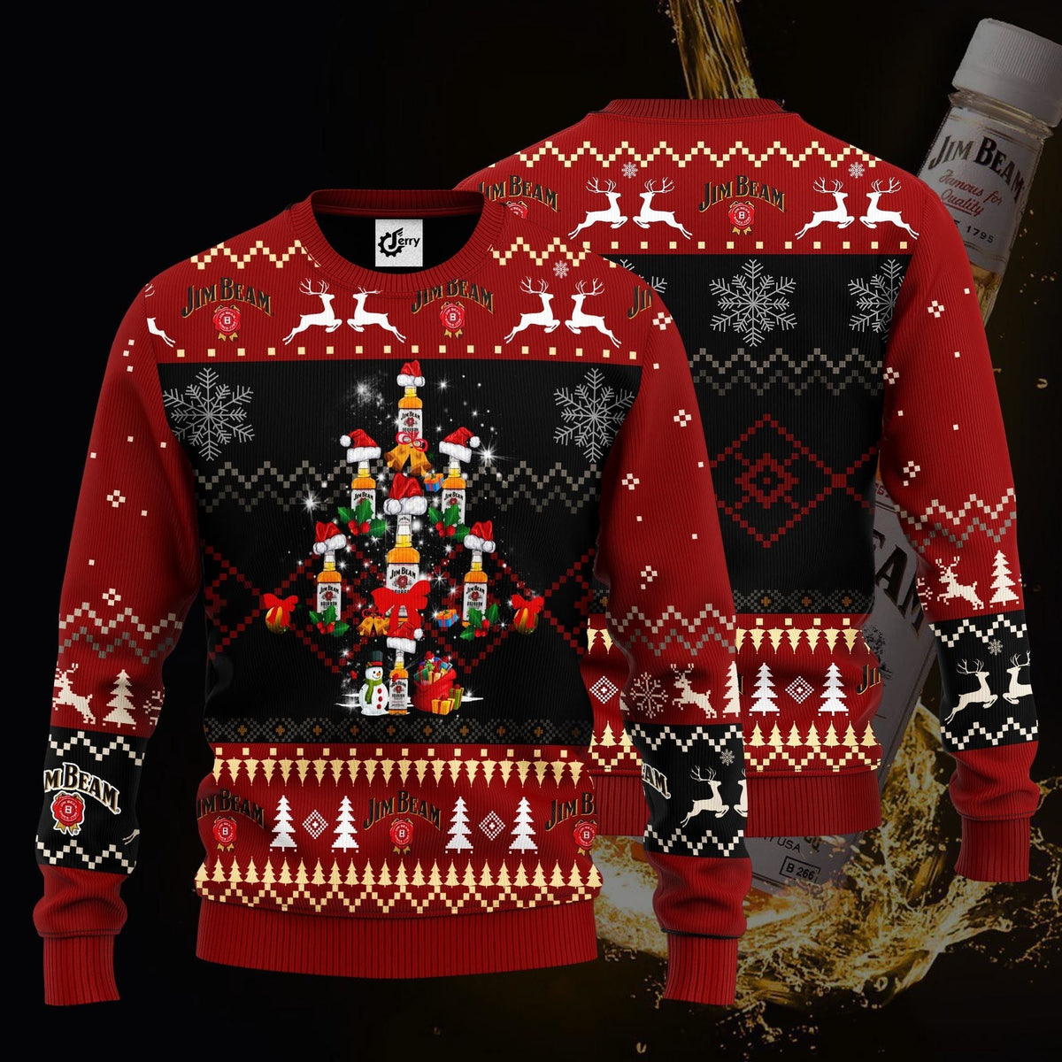 Jim Beam Christmas Tree Ugly Christmas Sweater
