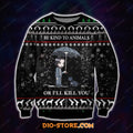 John Wick & Animal 3D Print Knitting Pattern Ugly Christmas Sweater
