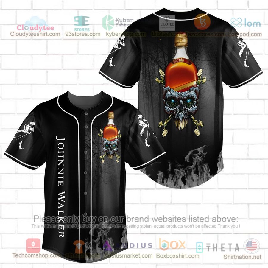 HOT Johnnie Walker skull head Baseball Jersey Shirt