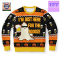 Just Here For The Booze Meme Design 3d Ugly Christmas Sweater