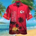 Kansas City Chiefs Short Sleeve Button Up Tropical Hawaiian Shirt VER017
