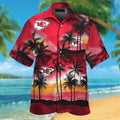 Kansas City Chiefs Short Sleeve Button Up Tropical Hawaiian Shirt VER027