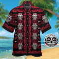 Kansas City Chiefsskull Short Sleeve Button Up Tropical Hawaiian Shirt VER01
